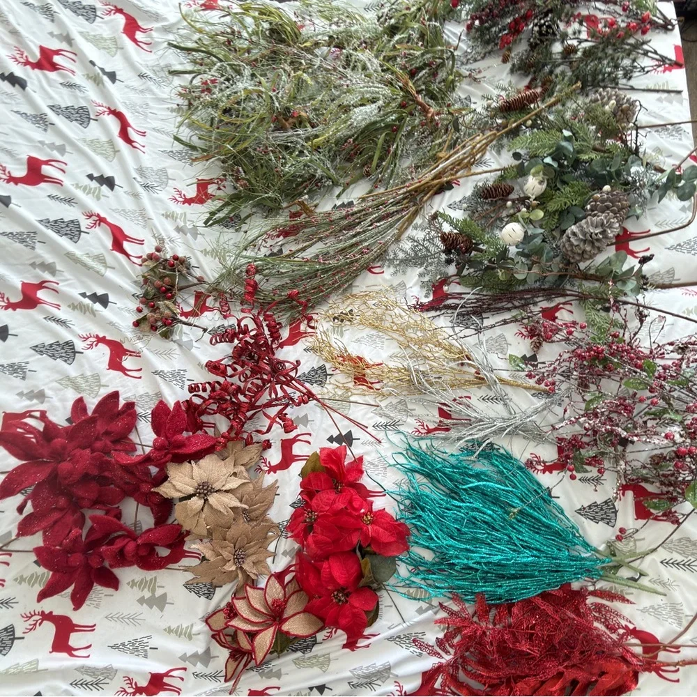 Festive Holiday Greenery and Berry Decoration Set